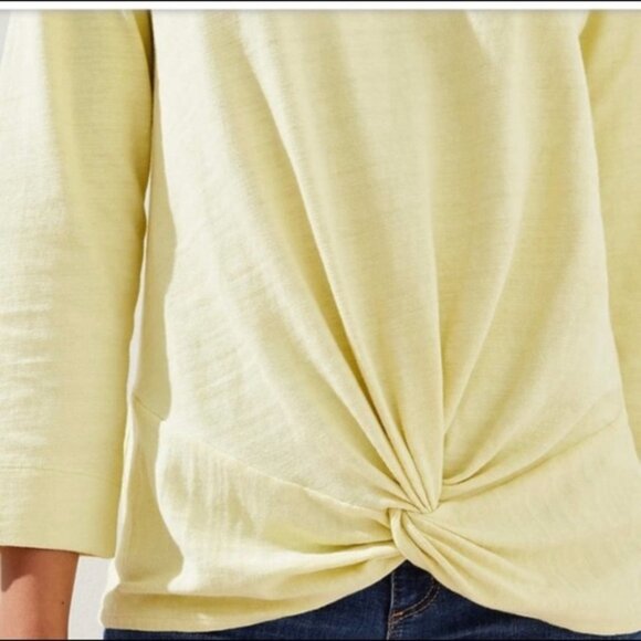 Loft Yellow Twist Front Sweatshirt XXS - Picture 2 of 7
